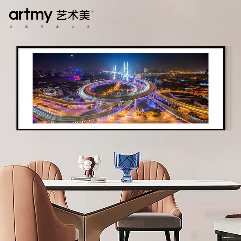陈铭 现代建筑摄影客厅装饰画城市风景画办公室别墅挂画北欧风图片