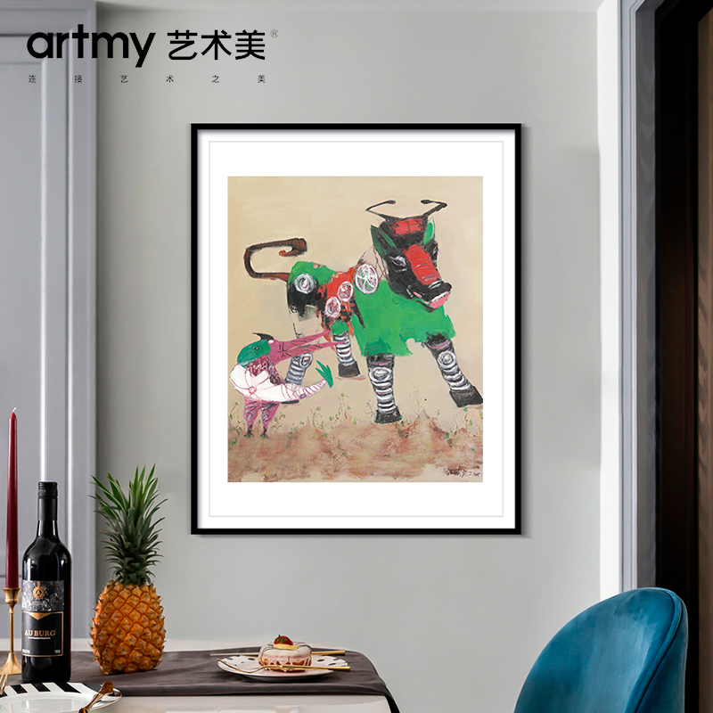 陈德君 中式客厅卧室装饰画生肖牛图挂画动物玄关书房办公室油画图片