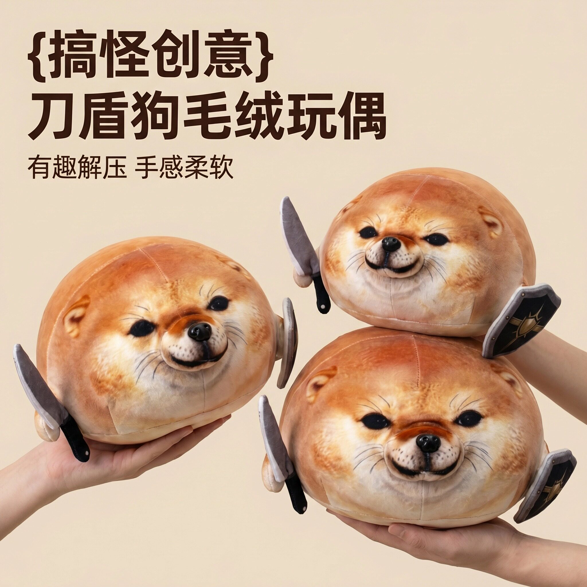我的刀盾狗抽象表情包玩偶图片
