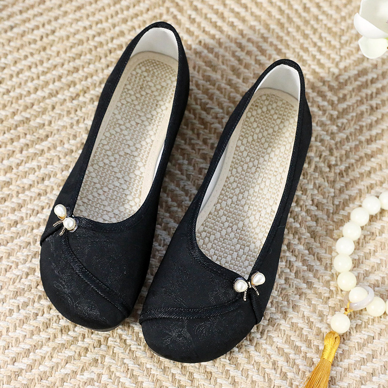 新款船鞋牛筋底舒适厚底妈妈鞋