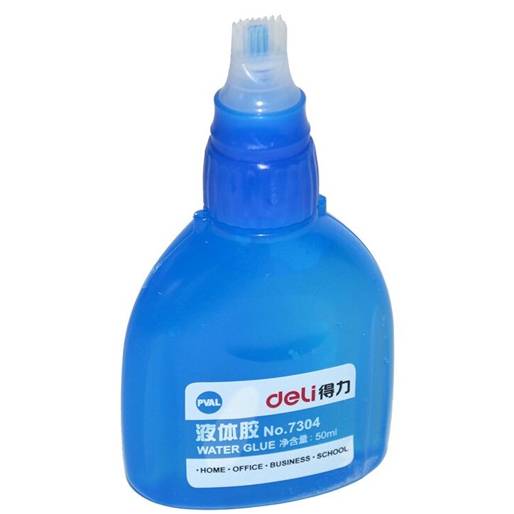 得力办公胶水 7304液体胶水 50ml瓶装液体胶水 办公胶水 质量保证