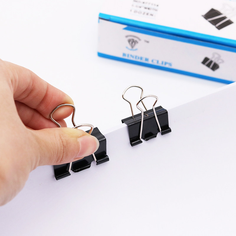 다이아몬드 블랙 롱 테일 클립 대형 페타 클립 15|19|25|32|41|51MM 소형 리버스 테일 클립 티켓 클립