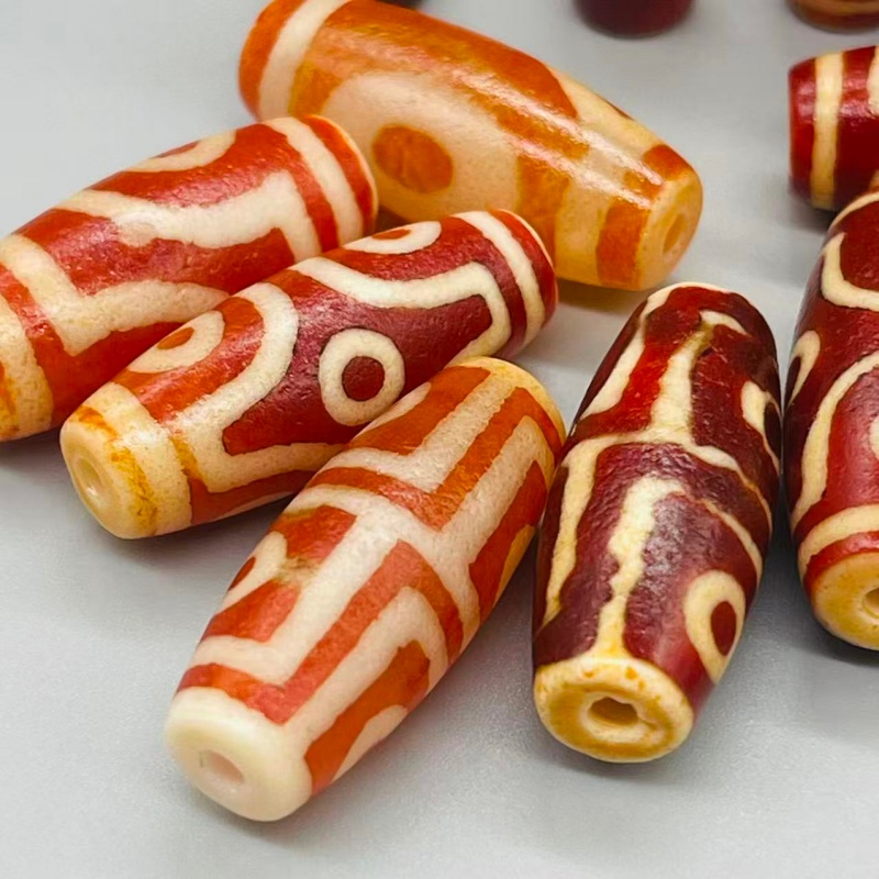 保真西藏天然玛瑙老天珠红色贵人一二眼吊坠男女手链配珠DIY饰品