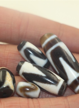 西藏天然真品玛瑙玉髓虎牙天珠男女吊坠项坠佛珠手串配饰品配珠