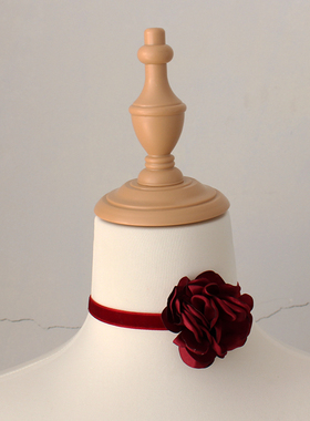 颈间玫瑰~紫红色玫瑰花项链锁骨链颈饰颈环choker韩版圣诞节脖子