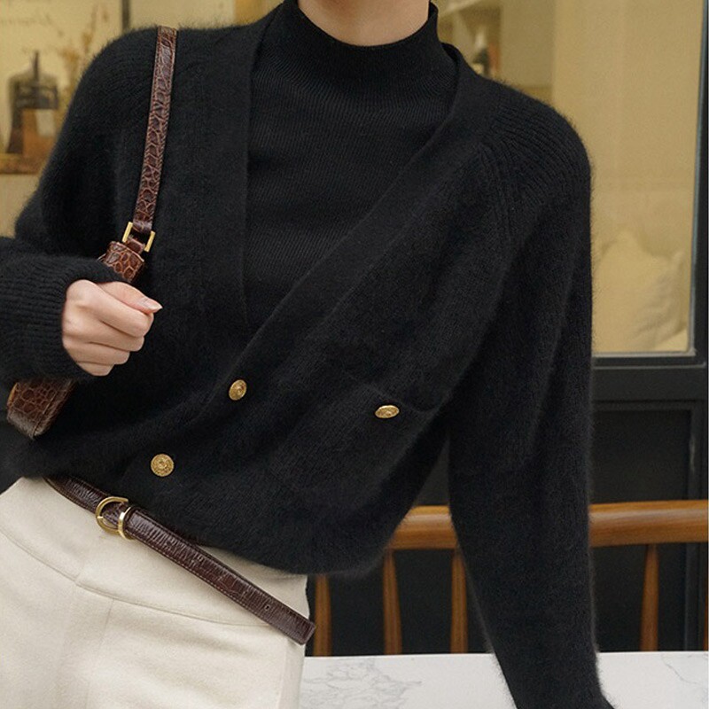 女秋冬宽松毛衣外套上衣针织开衫