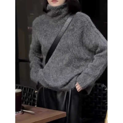 水貂绒高领毛衣宽松软糯针织衫厚