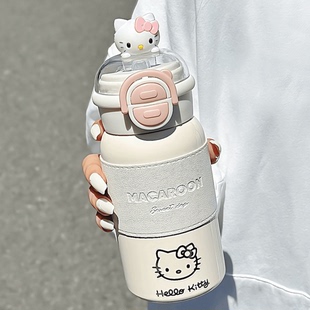 hellokitty保温杯大容量学生高颜值水杯带吸管316不锈钢杯子可爱
