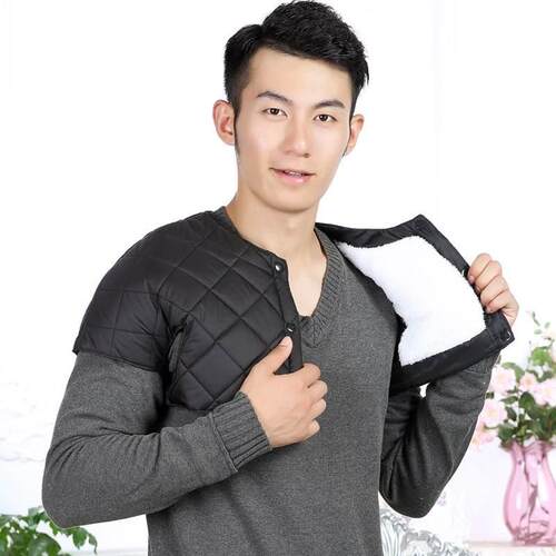 羽绒护肩加绒加厚坎肩中老年颈椎睡觉男士冬季护肩膀保暖女士防寒