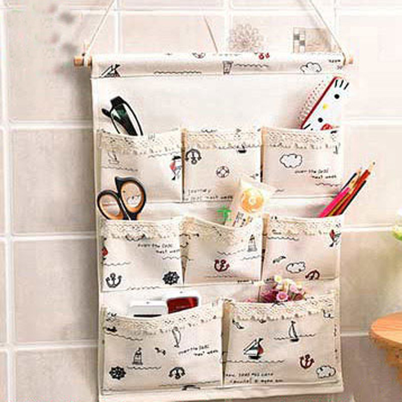 门后收纳挂袋大号卫生间挂墙卡通壁挂布艺麻布布袋子加厚学生置物