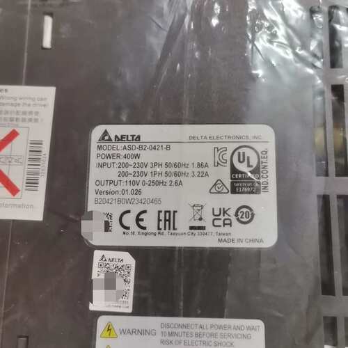 议价台达单伺服ASD-B2-0421-B 1台 400W可维修