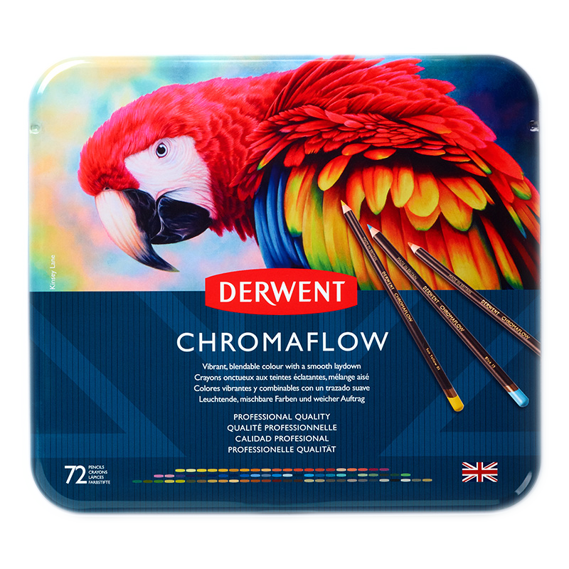 英国【DERWENT得韵旗舰店】Chromaflow彩虹彩铅绘画彩铅彩色铅笔学生设计艺考写真肖像彩铅