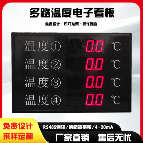 定制 4-20mA多路温度电子看板湿度在线监测系统声光报警485MODBUS