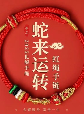 2025年本命年红绳手链蛇虎猴太岁手绳手工编织绳护身符礼物