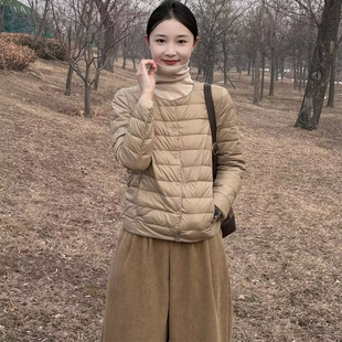 2026年女款秋冬轻薄羽绒服女白鸭绒短款圆领内胆内搭百搭保暖外套