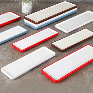 密胺长条盘子细长窄长型塑料托盘火锅商用长方形平盘仿瓷寿司盘子