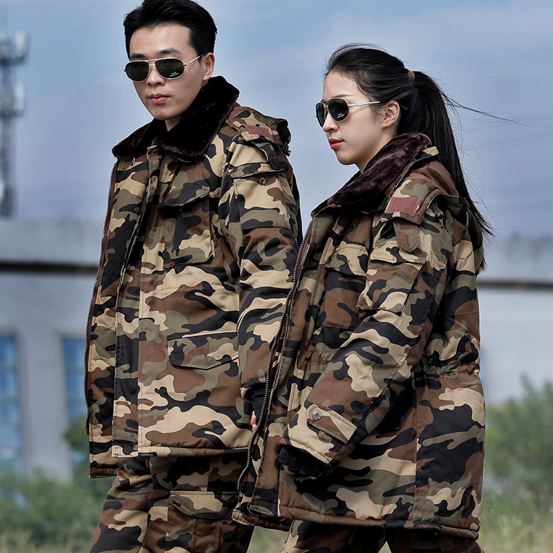 迷彩大衣加厚棉裤保暖防寒