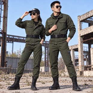 迷彩服套装男弹力棉春秋新款防烫电焊工作服工地耐脏劳保服男装
