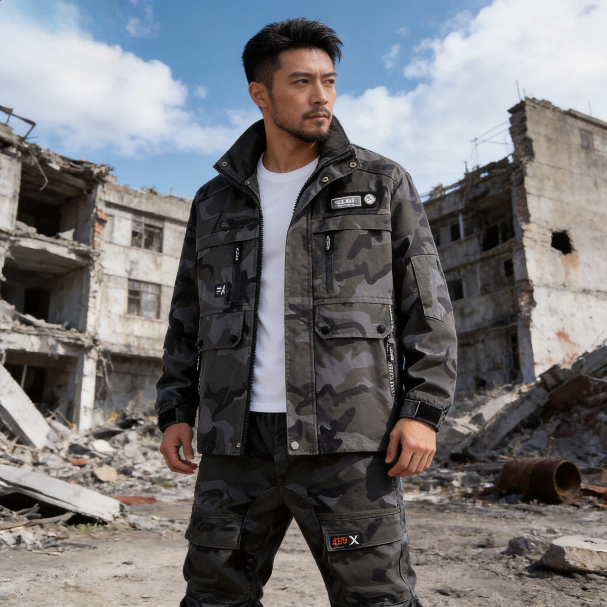 2026新款迷彩服套装男春秋季户外弹力工作服工装工厂车间军迷衣服