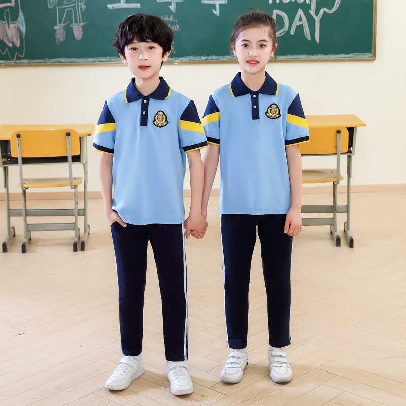 初中小学生夏季校服短袖男女款T恤套装高中生半袖运动团体服