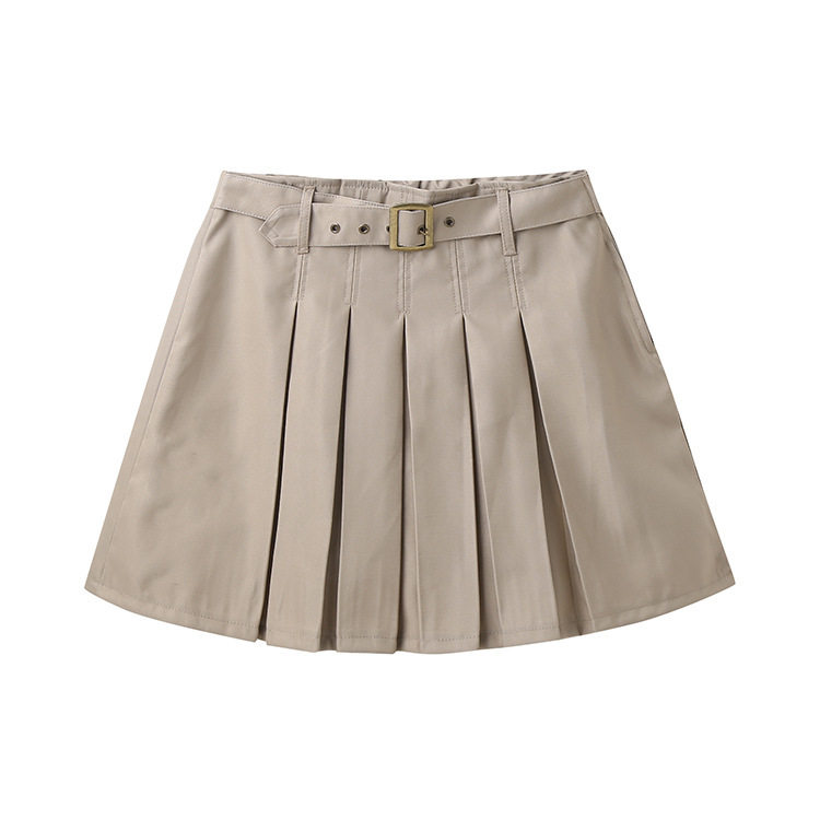 学院幼儿园园服春夏装儿童校服小学生演讲服卡其色百褶半身裙