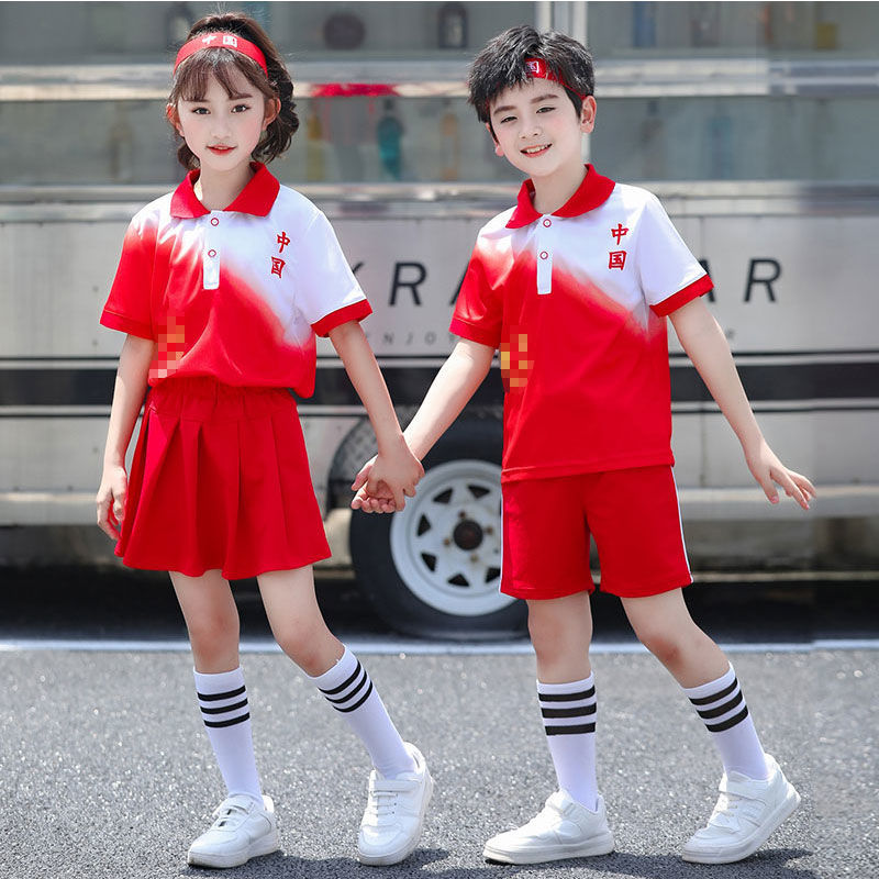 幼儿园园服夏装学院风班服新款短袖运动服儿童套装小学生校服夏季