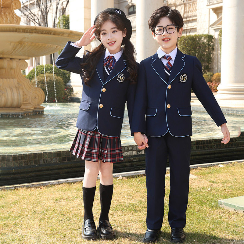 春秋中小学生校服套装英伦风男童女童秋冬西装班服儿童幼儿园园服