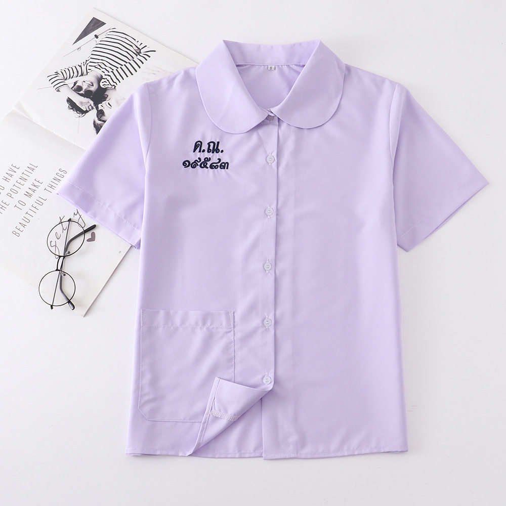 2022新款JK/DK制服泰国校服长短袖衬衫娜诺禁忌女孩衬衫女淡紫色