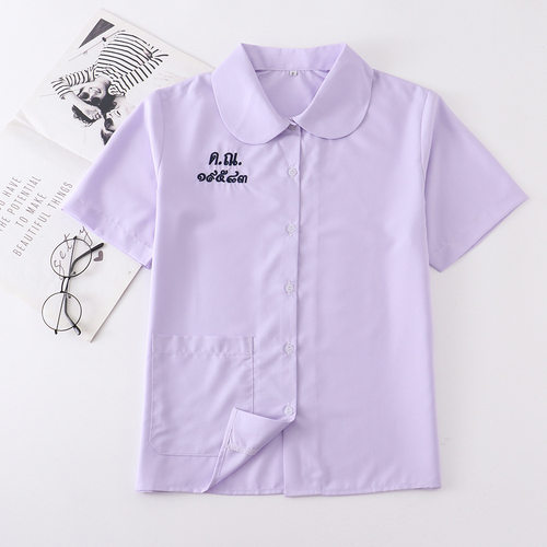 2022新款JK/DK制服泰国校服长短袖衬衫娜诺禁忌女孩衬衫女淡紫色