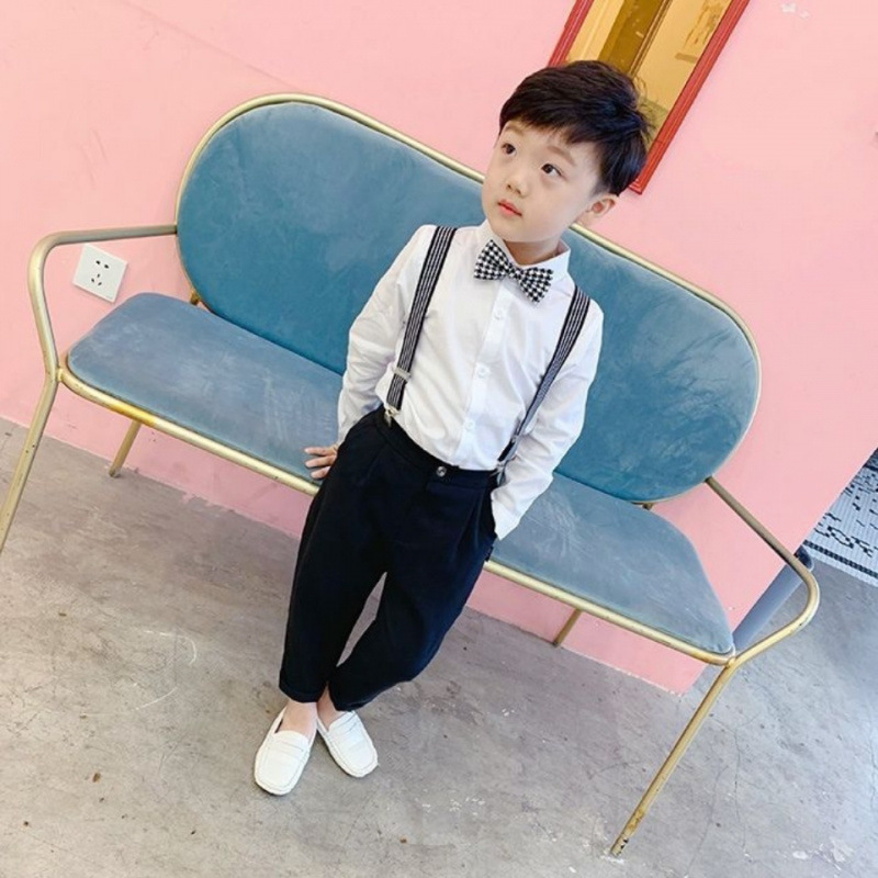 儿童夏季西装六一演出服薄款礼服幼儿园男童小西装背带裤花童