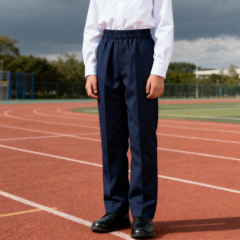 男童西裤藏青校服裤子演出表演黑色直筒深灰全松紧腰小学生校裤