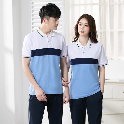 夏季纯棉学生校服套装中学生运动套装初中高中生短袖长裤班服套装