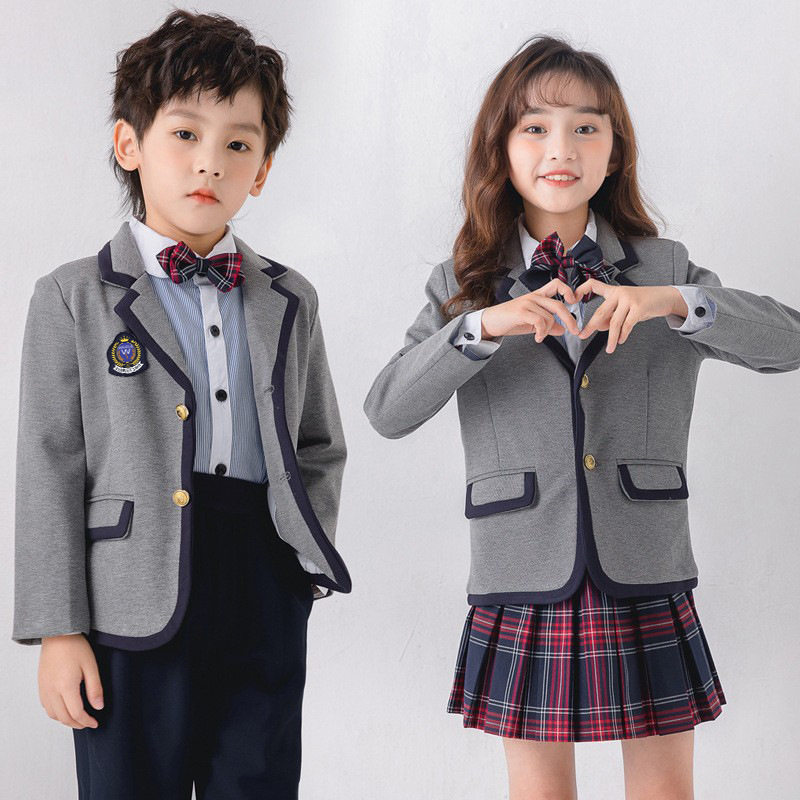 幼儿园园服春秋冬季儿童套装小学生英伦风西装韩版校服班服三件套