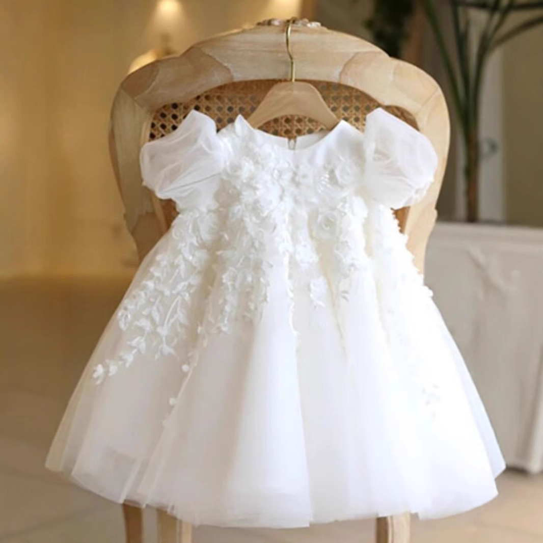 女童一周岁宝宝礼服春夏婴儿儿童生日宴婚纱小女孩公主裙花童