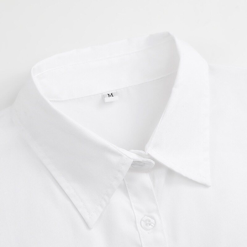 白衬衫女长袖高中学生毕业校服大码班服上衣打底jk基础款内搭衬衣