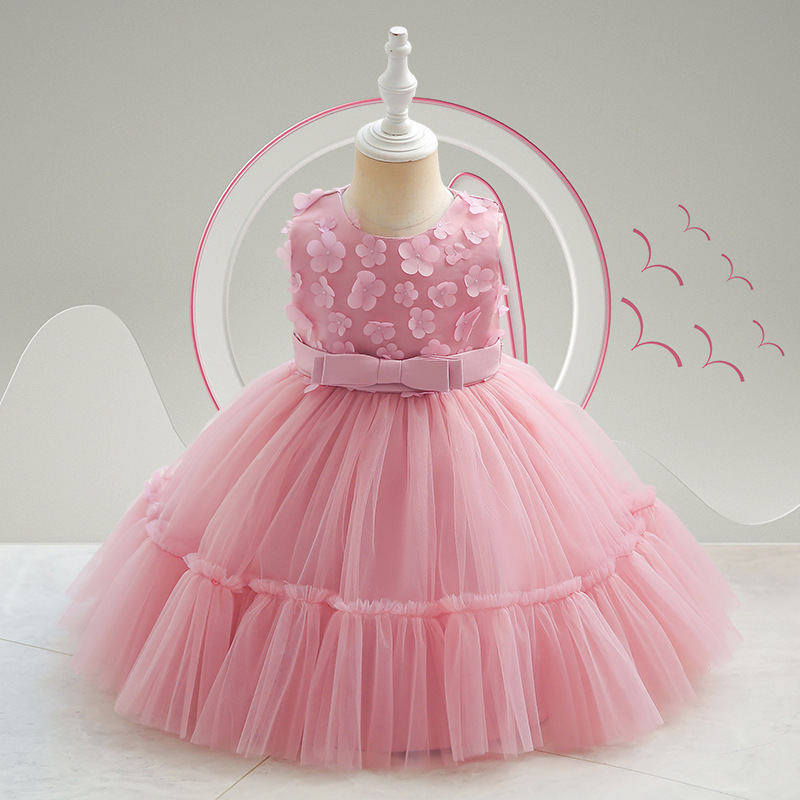 儿童礼服公主裙外贸童裙蓬蓬网纱周岁婚纱生日女童裙子kids