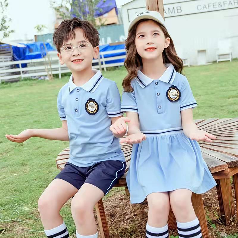 幼儿园园服夏装学院风小学生校服男装儿童班服短袖套装夏季潮范