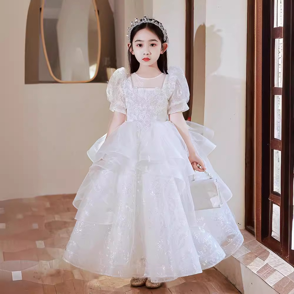 儿童礼服公主裙女童晚礼服主持人生日小女孩花童钢琴演出服洋气