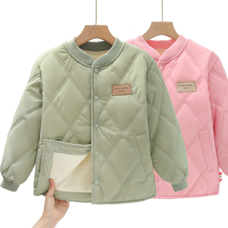 儿童棉服内胆男童保暖外套女童夹棉加绒棉衣中大童校服内胆冬季装
