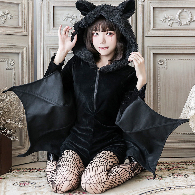 万圣节服装恐怖吸血鬼蝙蝠恶魔服装动物派对狂欢节角色扮演表演服