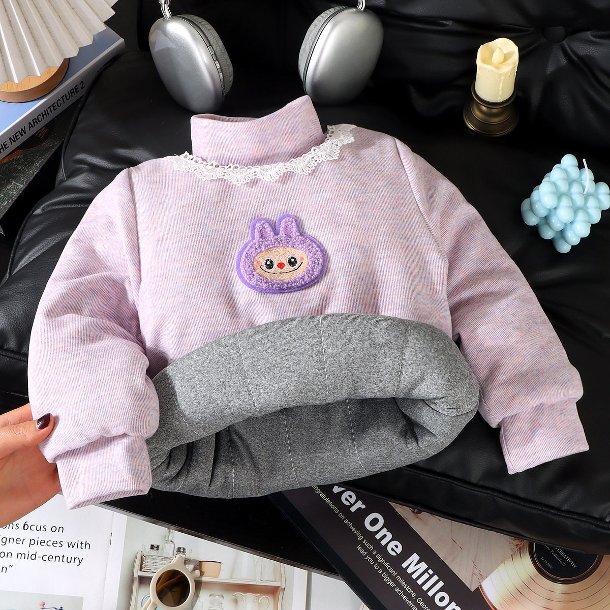儿童新款三层加厚保暖棉服冬季简约高领加棉女童打底校服神器