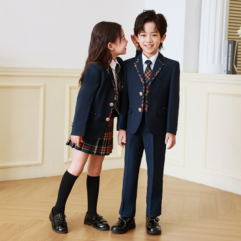 儿童校服学院风套装幼儿园园服西装春秋款小学生英伦风班服演出服