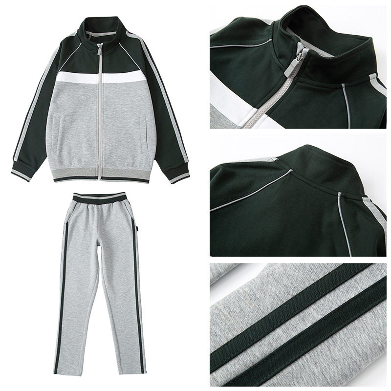 中小学生校服儿童棒球服外套男童立领拉链衫藏青色运动套装初高中