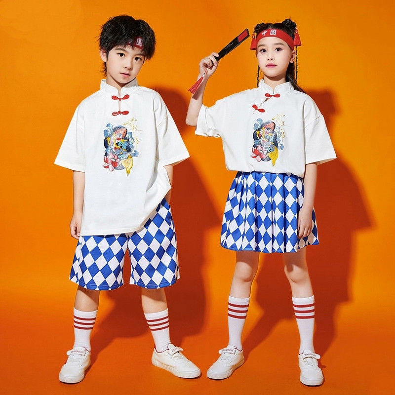 六一儿童啦啦队演出服小学生运动会班服幼儿园表演服中国风拉拉队