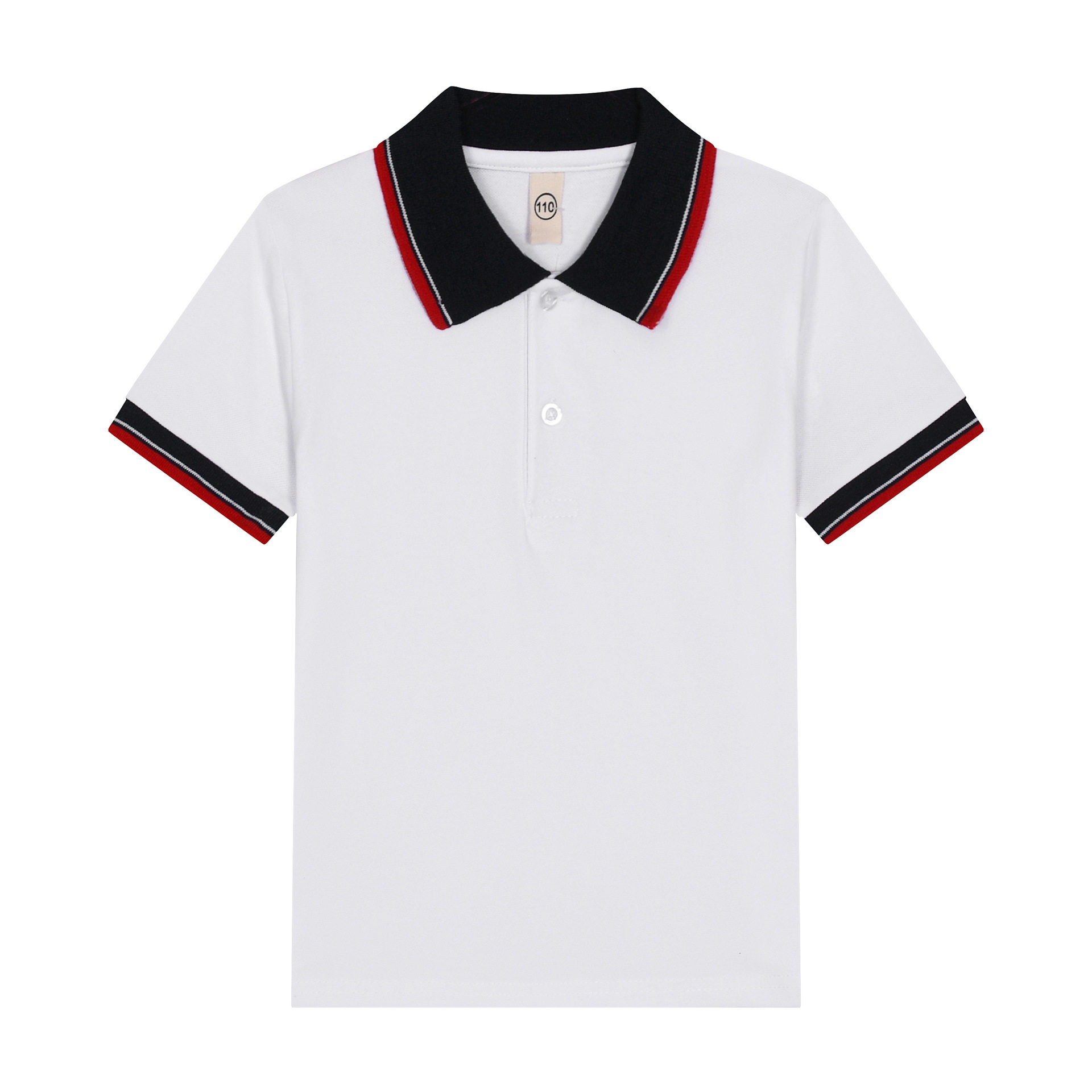 tshirt kids白t恤儿童polo衫短袖全棉男女童翻领白色校服一件代发