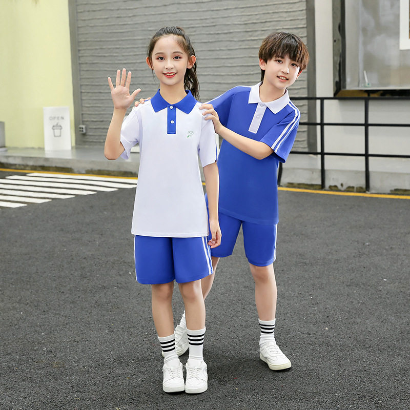 向阳鹿深圳校服小学生深圳小学校服速干面料夏季男女短袖夏长裤子