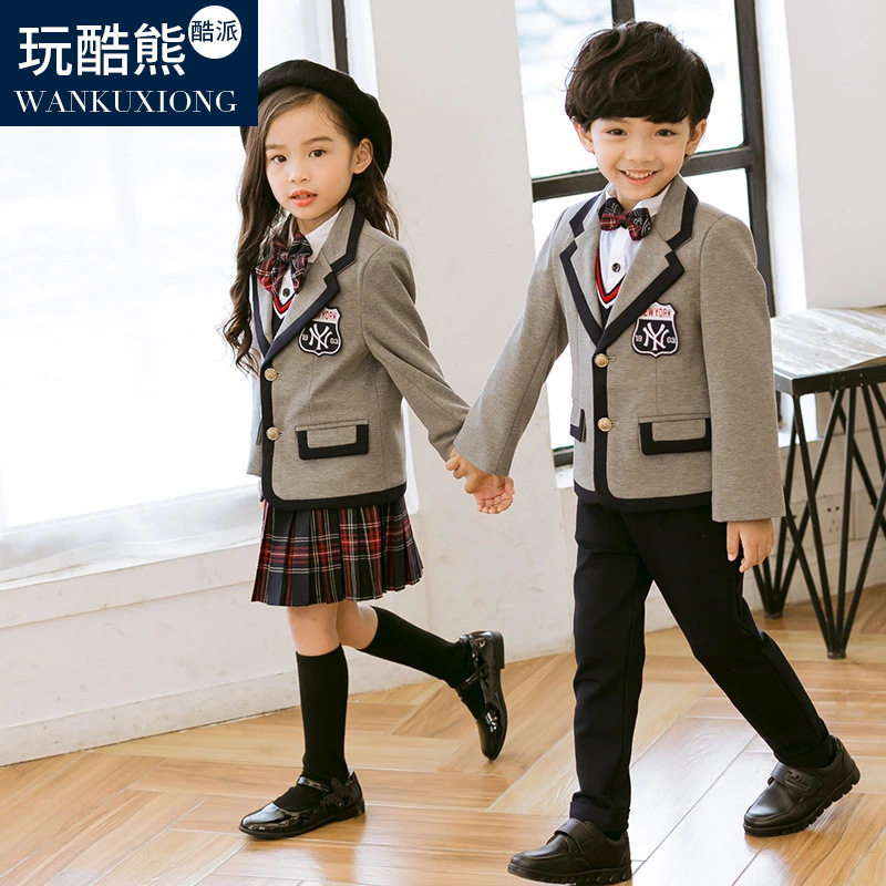 童装中小学生英伦风校服幼儿园园服春秋装男女童西装套装礼服