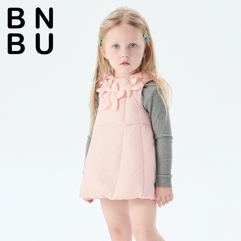 BNBU女童羽绒服连衣裙2026新款秋冬季保暖洋气中长款外穿衣服
