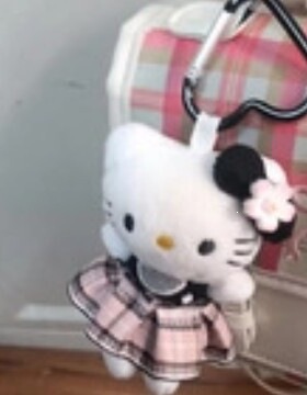 赫本礼帽兔子Kitty挂件可爱书包毛绒公仔玩偶挂饰钥匙扣包包礼物