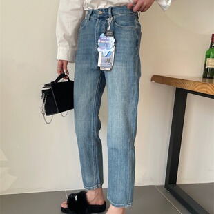 清新色系烟管小直筒水洗九分牛仔裤 Bao 超显瘦法棍裤 来袭 女 款